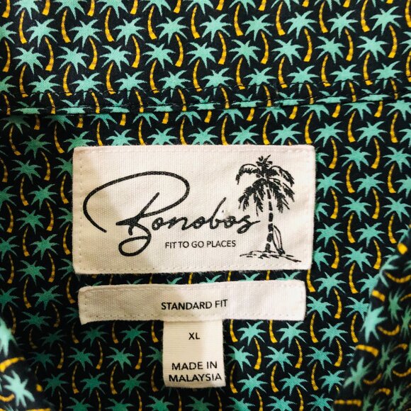 Bonobos Fit To Go Places Palm Tree Button Up Hawaiian Shirt Standard Fit Mens XL - Picture 2 of 6